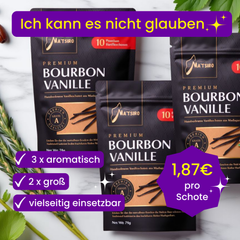 Bourbon Vanilleschoten 30 Stück (3 Set je 10 Stück) 18cm+ Premium Bio