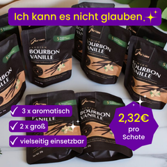 Bourbon Vanilleschoten 50 Stück (10 Set je 5 Stück) 18cm+ Premium Bio